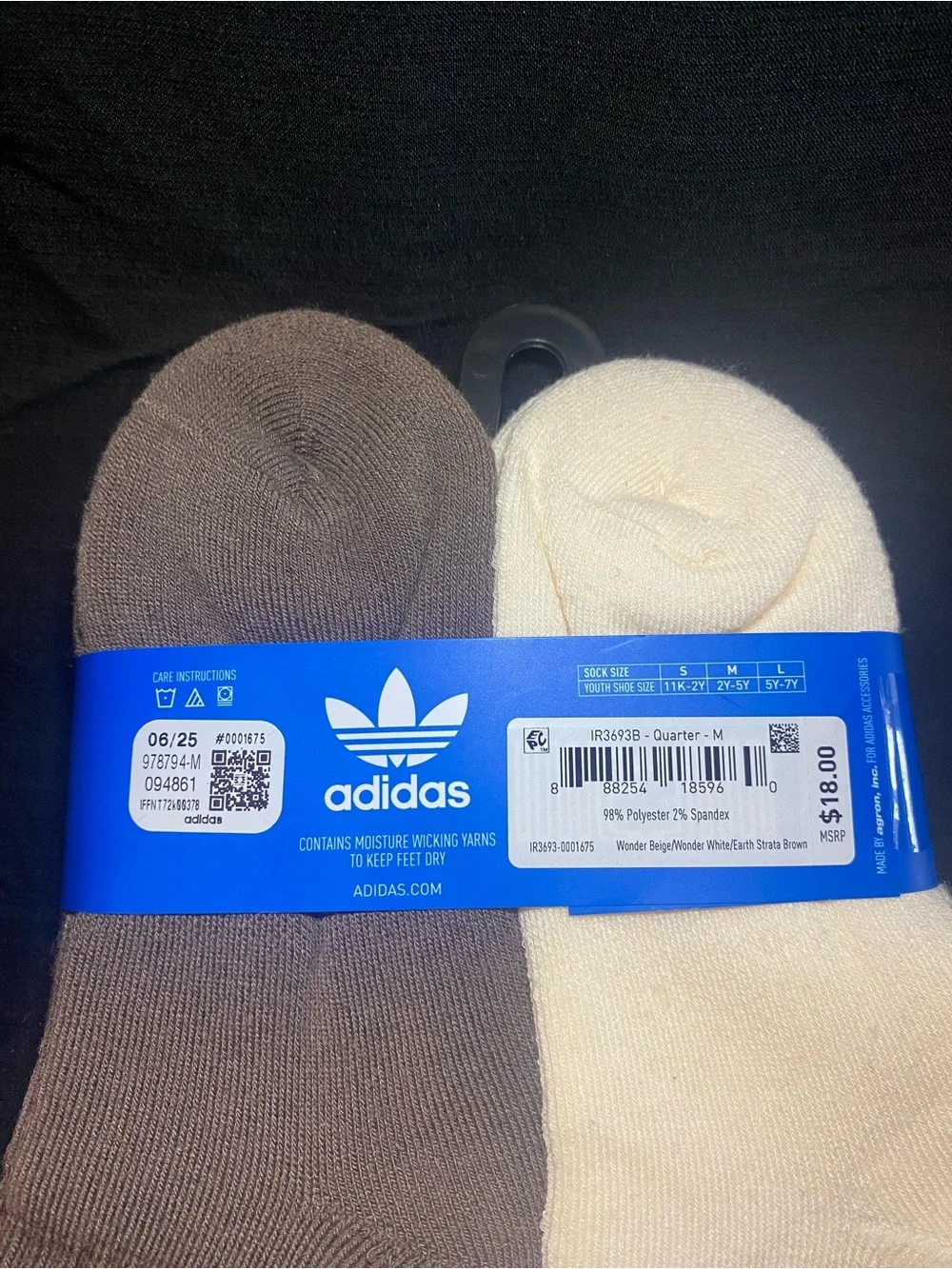 adidas Kids 6-Pack Low-Cut Socks in Beige and Cream